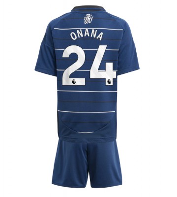 Aston Villa Amadou Onana #24 Alternativní dres komplet pro Děti 2024-25 Krátkým Rukávem (+ Krátké kalhoty)